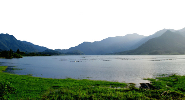 黄山景区太平湖美景PNG透明图，高清背景元素摄影PSD设计素材免费下载