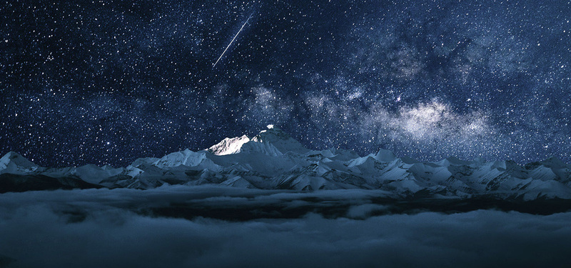 雪山星空背景图高清JPG，另类设计素材，一键下载