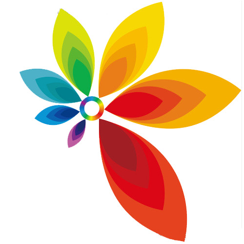 七色花Logo PNG透明图片，高清装饰元素与花纹设计素材下载