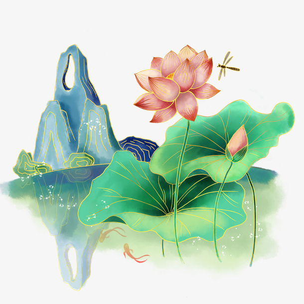线条古风国潮园林PNG素材，高清透明图片，中国风装饰元素，一键下载