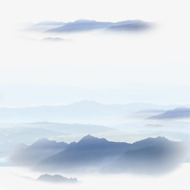 云雾缭绕群山峻岭PNG透明图，免抠元素设计素材，高清下载