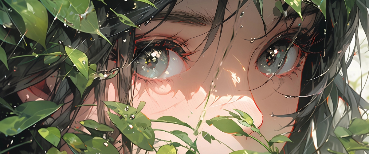 草丛精灵动漫女孩，高清4K带鱼屏壁纸3440x1440，精美动漫图片下载