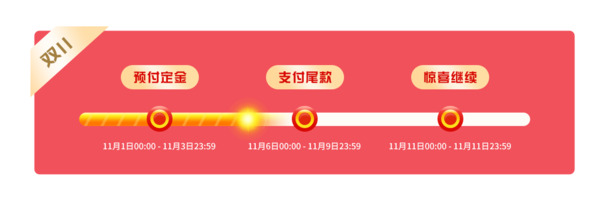 双11狂欢倒计时，高清PNG透明进度条素材，免费下载PSD设计元素