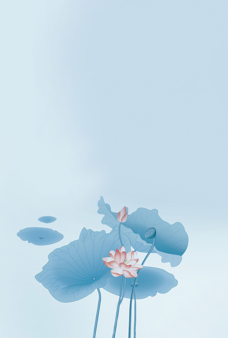 中国风水墨荷花二十四节气海报背景，高清JPG与另类PSD素材下载