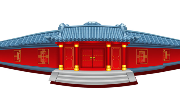 红色房子PNG透明图，节日元素丰富，元旦春节元宵AI设计素材下载