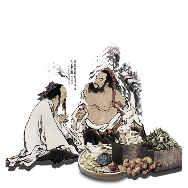古代老中医手绘卡通PNG素材，高清透明图片，设计元素免费下载