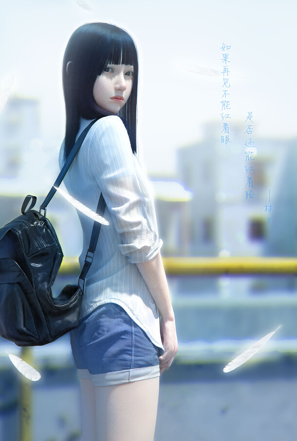 手绘卡通白色美女PNG素材，高清透明背景，设计元素丰富，一键下载