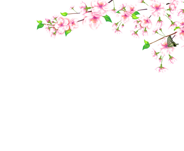 桃花高清PNG透明图，清新唯美花瓣漂浮元素，设计素材免费下载