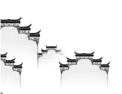 徽派建筑PNG透明图，中国风装饰元素，高清素材下载