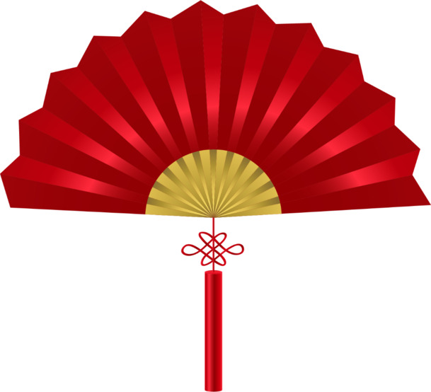 喜庆剪纸扇子PNG素材，高清透明图片，节日元素丰富，元旦春节元宵设计必备下载