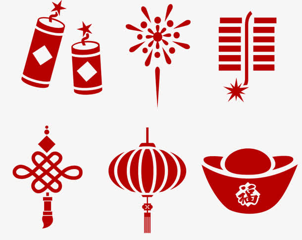 2018狗年春节矢量图，高清PNG透明手绘卡通素材，免费下载！