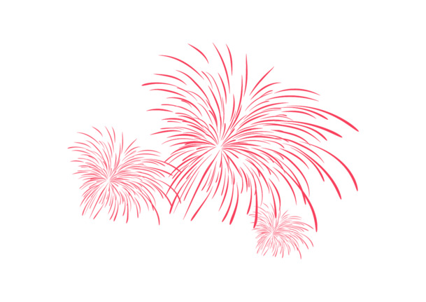 节日红烟花绽放PNG素材，高清透明图片，丰富节日设计元素免费下载