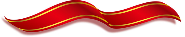 金边红丝带节日元素PSD设计素材，高清PNG透明图片，国庆佳节必备下载！
