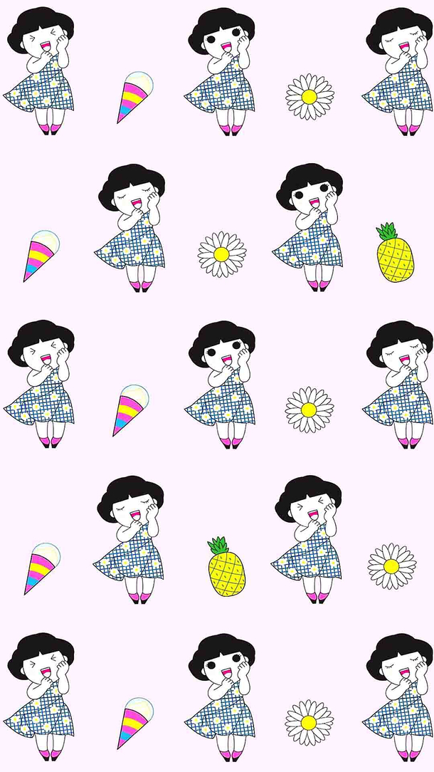 可爱手绘卡通女孩PNG，高清透明背景，创意卡通/手绘设计素材免费下载