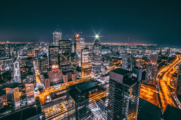星空夜景PNG背景，透明高清城市灯光摄影风景设计素材下载