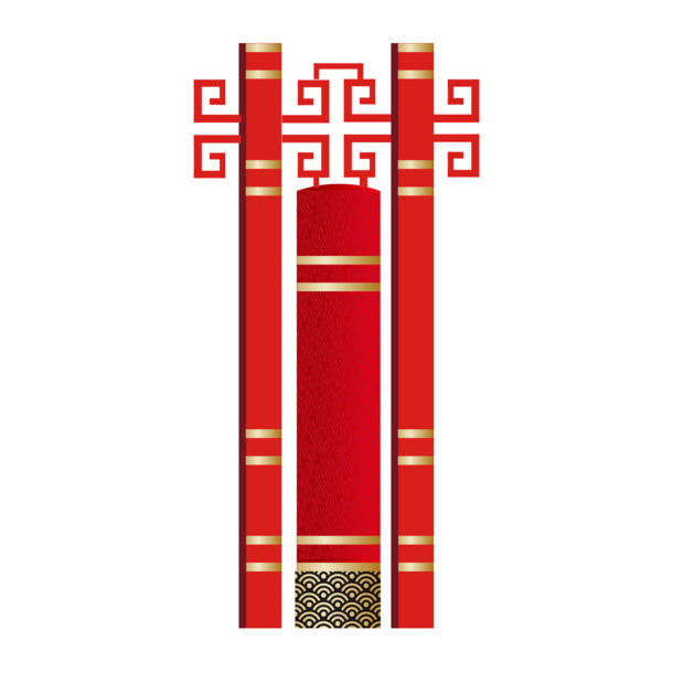 矢量图新年背景装饰，高清PNG透明柱子，元旦春节元宵节日元素，AI设计素材下载