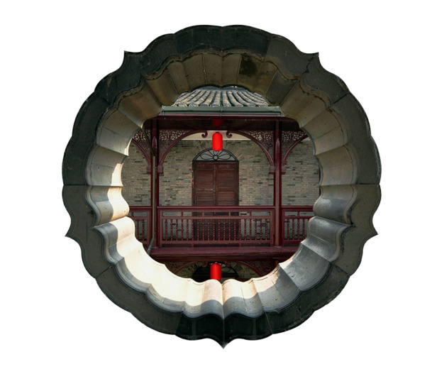 中式园林窗户PNG透明图，高清装饰元素与PSD设计素材下载