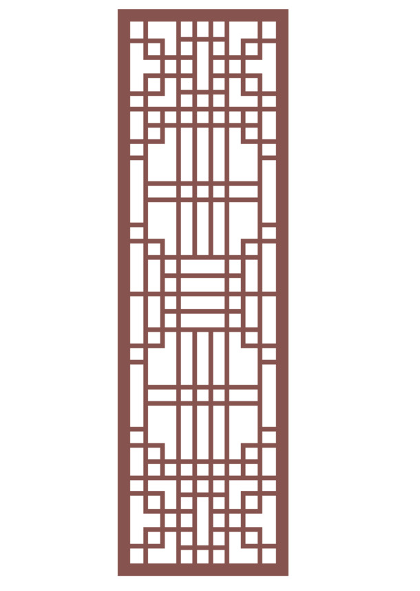 中式矢量隔断雕花PNG透明图，中国风高清装饰元素，AI设计素材下载
