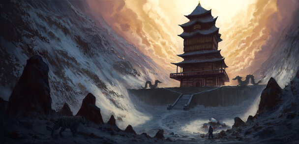 【魔幻锁妖塔】原画PNG透明背景，游戏海报设计素材高清下载
