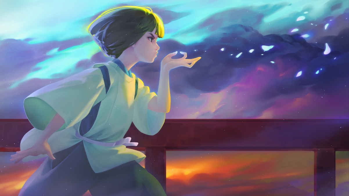 千与千寻白龙同人，绝美4K动漫壁纸，3840x2160超高清下载