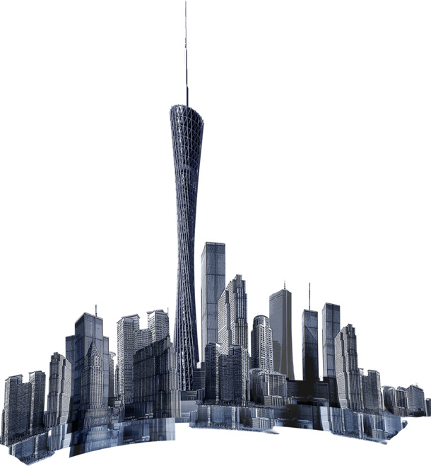 广州塔等建筑高清PNG透明图，装饰元素及AI设计素材下载