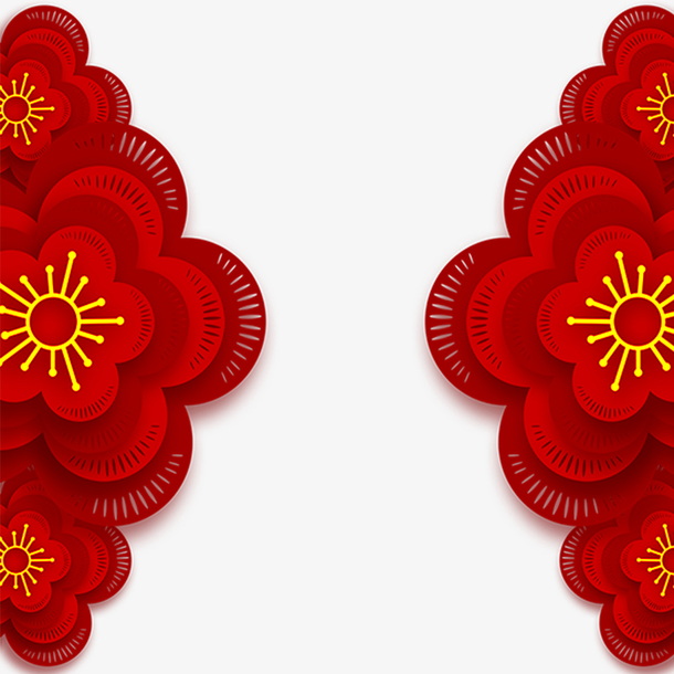 中国风新年边框PNG透明图，手绘卡通元素，高清PSD设计素材下载
