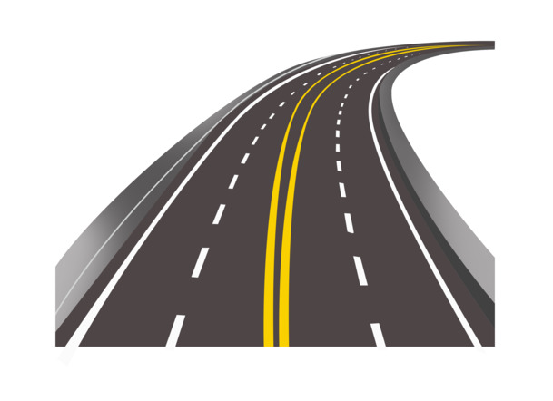 高速公路马路插画PNG素材，高清透明免扣元素，一键下载设计新灵感