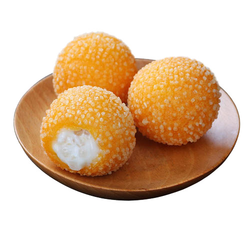 椰汁流心球PNG素材，高清透明图片免扣元素，小吃美食设计必备