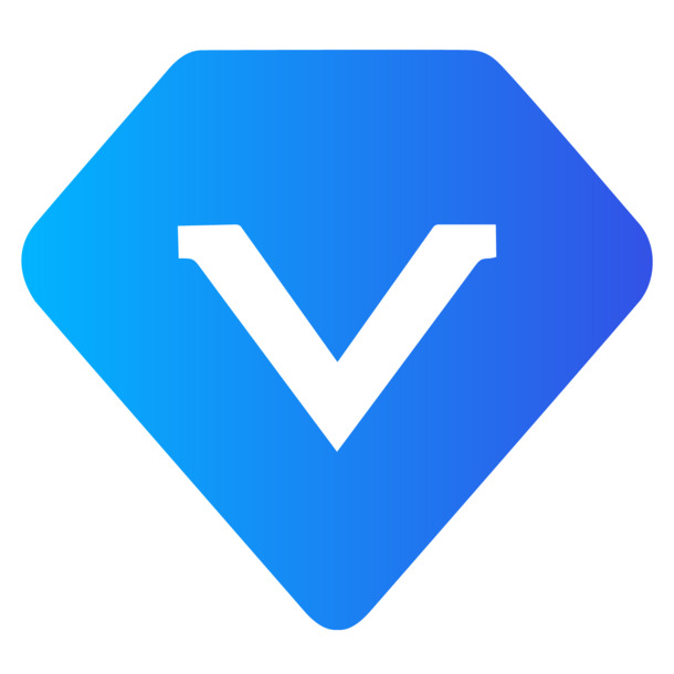 渐变蓝色金融理财保险VIP图标，高清PNG透明免扣素材下载