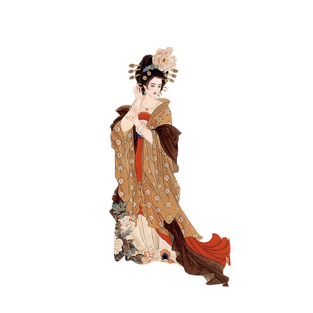 古代四大美女杨玉环PNG透明图，高清免扣元素，CER设计素材一键下载