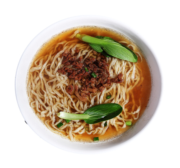 农家青菜肉丝面PNG透明免扣素材，高清设计元素下载