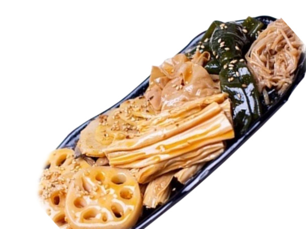 麻辣烫、麻辣拌素材大放送，素菜拼盘、卤菜高清PNG，藕片、海带结、腐竹等免扣元素，一键下载设计不费力！
