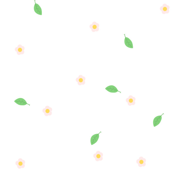 白色小花绿叶底纹PNG素材，高清透明免抠元素，设计必备下载