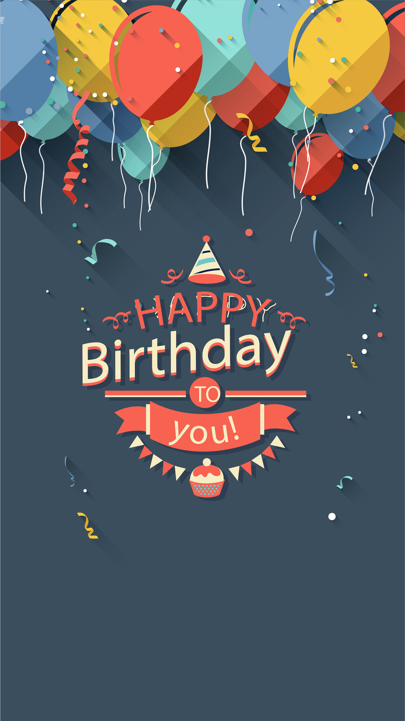 蓝色生日快乐背景图，高清JPG另类设计素材，免费下载