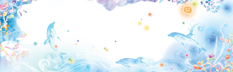 卡通海豚海洋世界高清JPG素材，创意设计下载专区