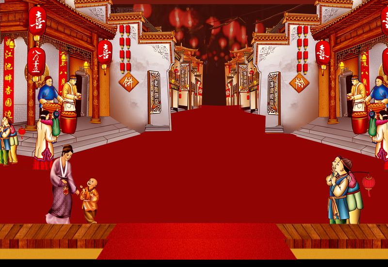 新年街景热闹年货，高清JPG图片素材，另类设计风格，免费下载