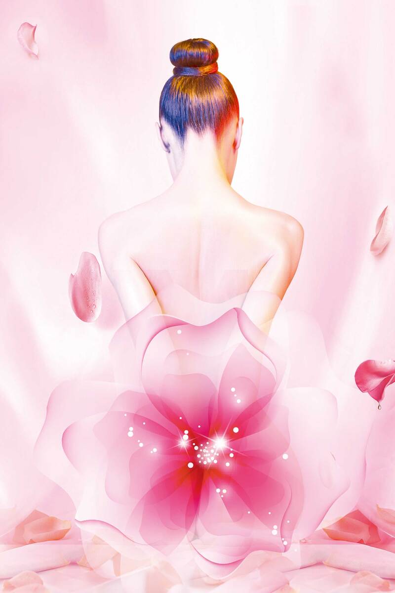 高端护肤品化妆品，立体花背景JPG图片素材，另类设计风格，高清下载