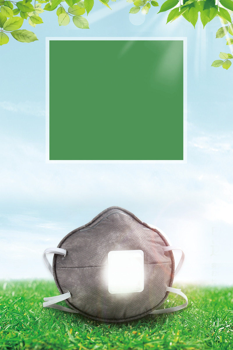 环保防雾口罩广告，创意背景素材下载（高清JPG）