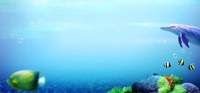 海洋蓝调清新背景，淘宝海报高清JPG素材，另类设计元素免费下载