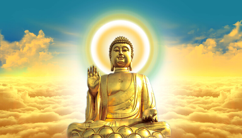 佛像背景设计素材，高清JPG海报，融合佛教佛祖元素，另类创意图片免费下载