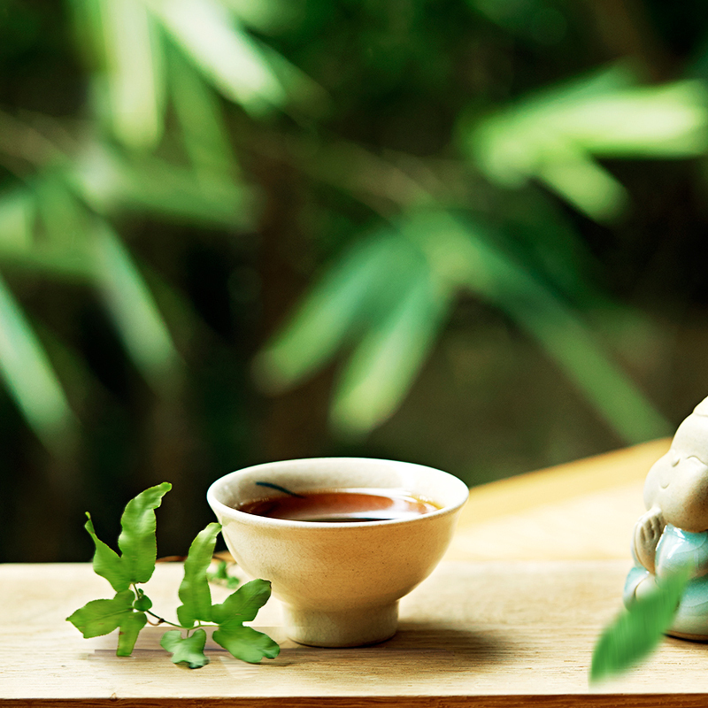 清新绿色茶叶茶具PSD分层背景，高清JPG素材下载，独特设计资源获取