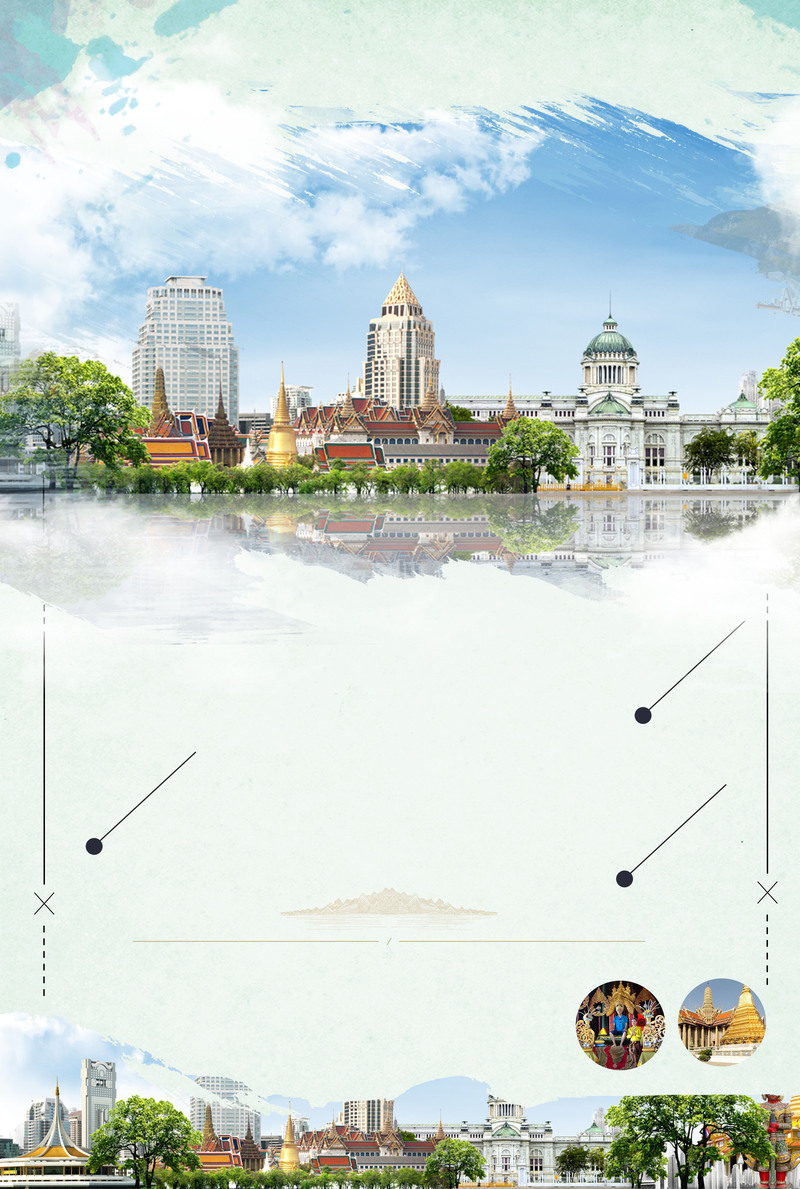 泰国创意旅游海报背景，高清JPG素材，另类设计，免费下载