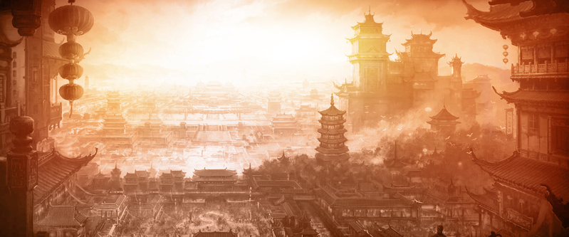 梦幻古城背景装饰，另类高清JPG图片素材，一键下载！