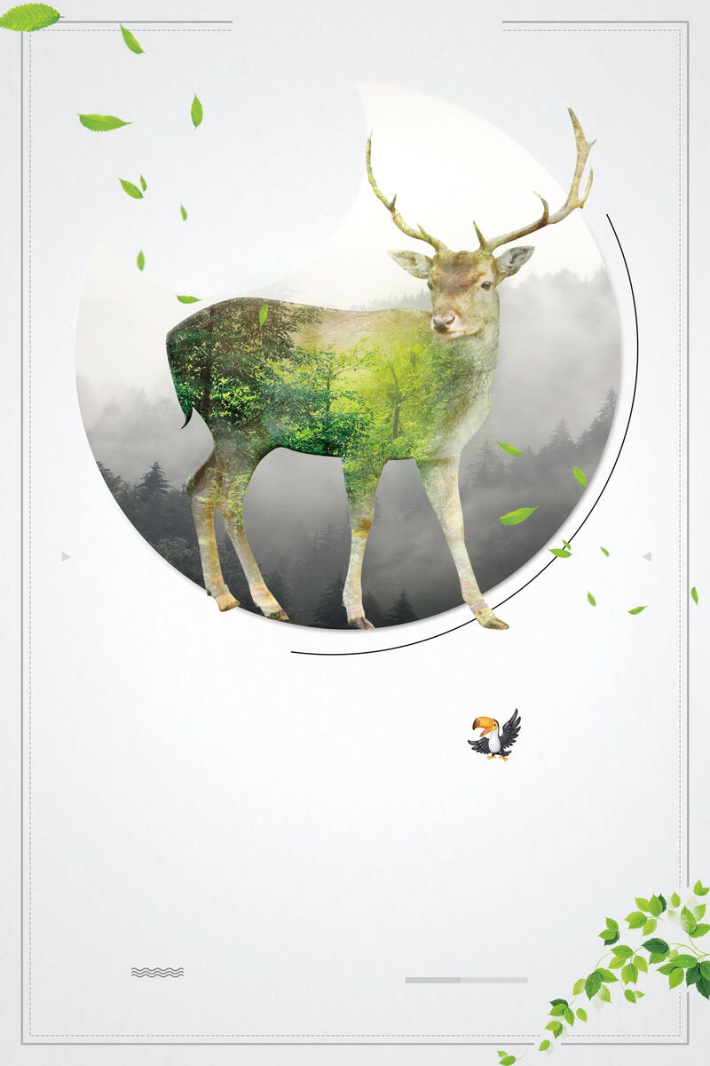 创意公益广告素材，爱护动物PSD+高清JPG，独特图片设计资源下载