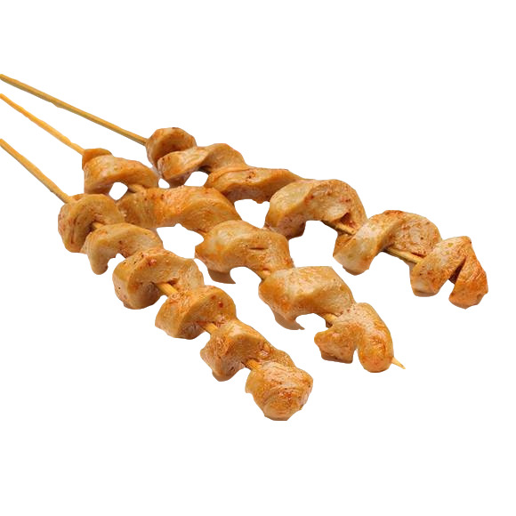 烤面筋串烧烤美食图片，孜然辣椒风味，夜宵佳选，高清PNG透明素材下载