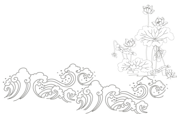 黑色简约海浪边框PNG透明图片，高清线条纹理装饰元素下载