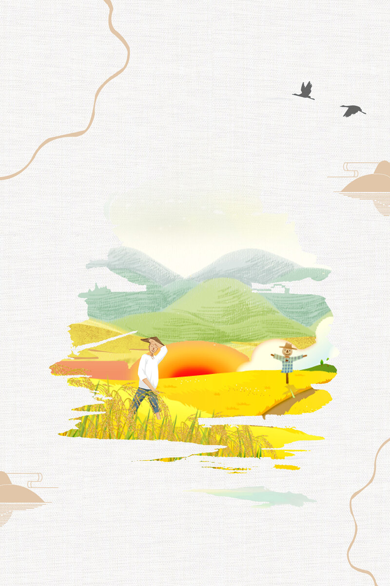五谷杂粮卡通海报背景，高清JPG图片，创意图片设计素材下载
