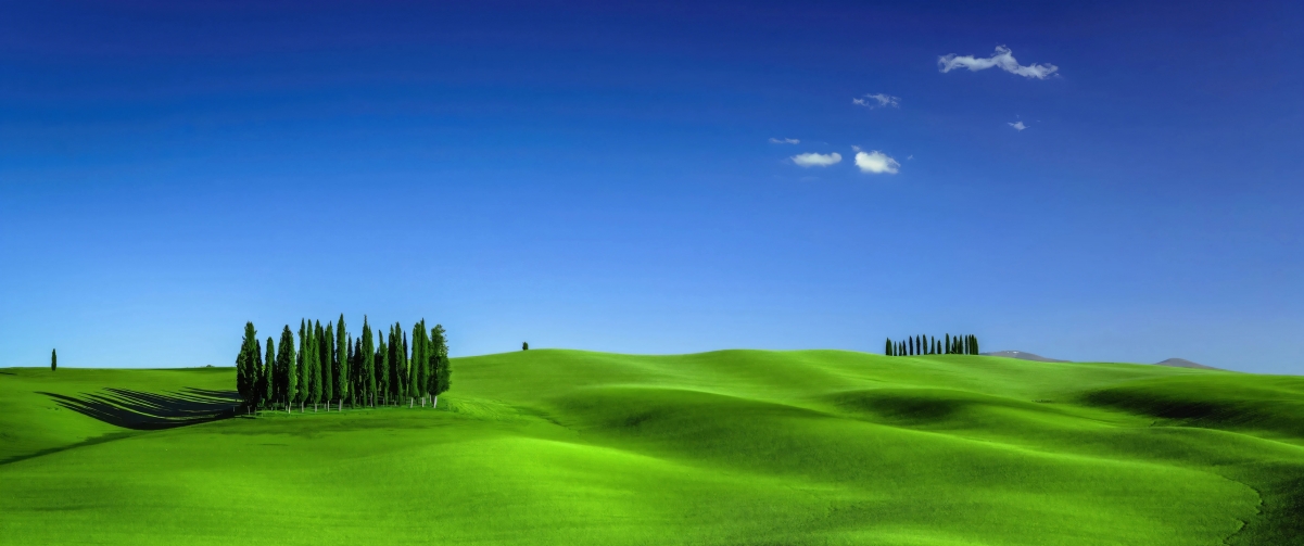 托斯卡纳绿野风光，超清4K带鱼屏壁纸，3440x1440分辨率免费下载