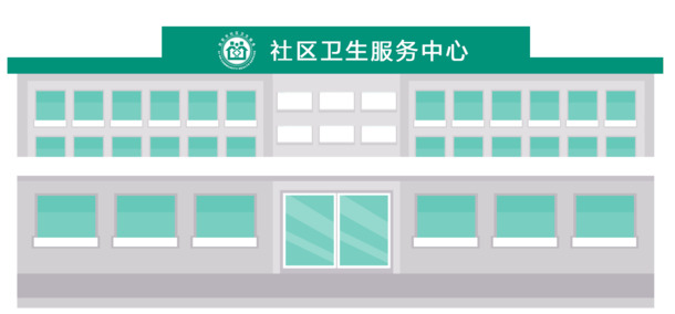 社区卫生服务中心PNG透明图，高清免扣元素，设计素材下载
