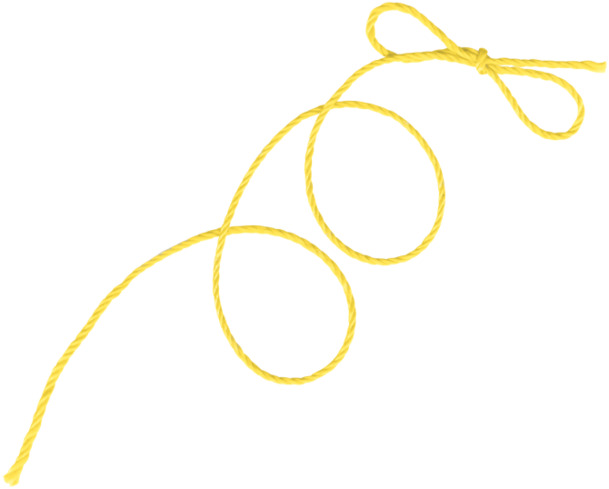 黄绳漂浮PNG素材，高清透明彩带图片，设计元素免费下载